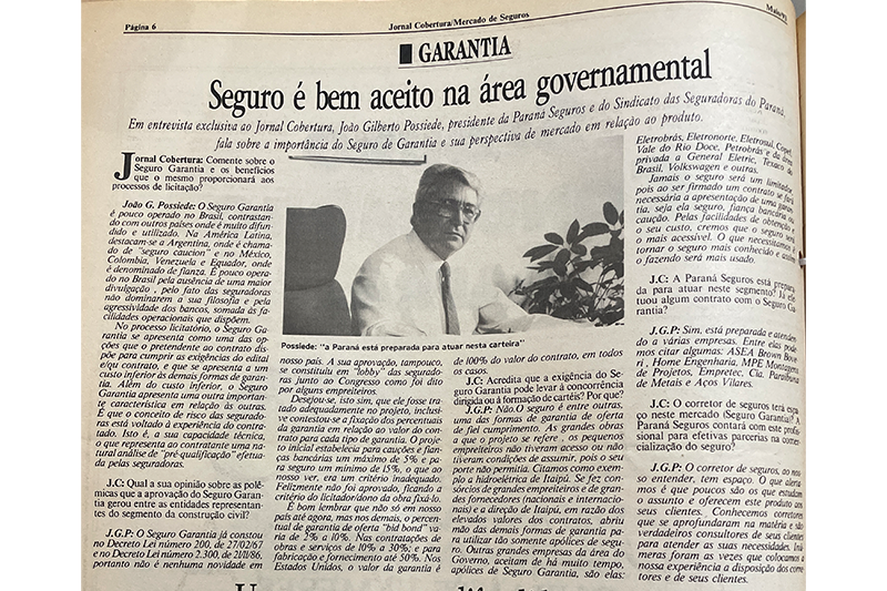 No momento, você está visualizando À João Gilberto Possiede, o eterno ícone do seguro garantia
